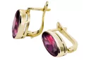 Vintage craft Earrings Ruby 14K Yellow gold vec001y